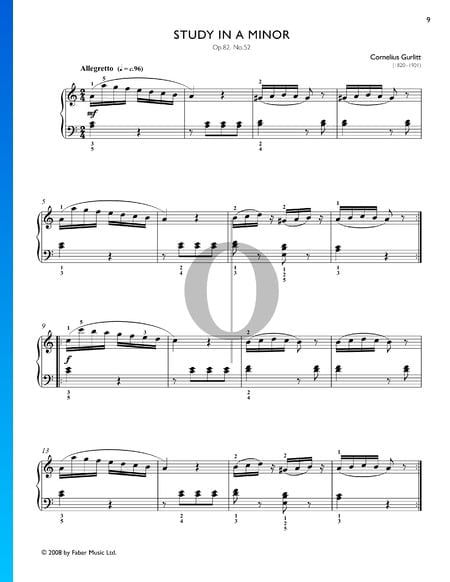 Étude en La mineur, Op. 82 No. 52 Partition