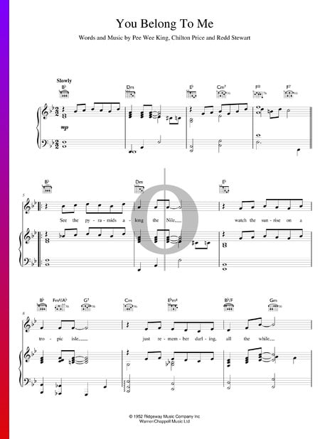 You Belong To Me Musik-Noten