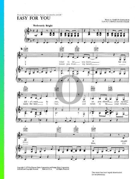 Easy For You Sheet Music