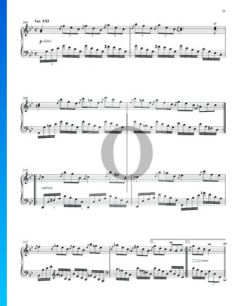 Variaciones y Fuga sobre un tema de Händel, Op. 24: Variación XXI Partitura