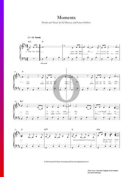Moments Sheet Music