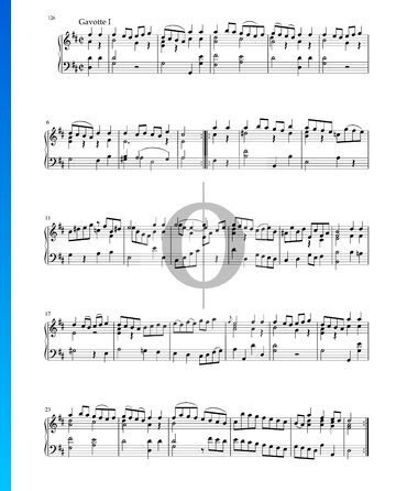 Suite in D-Dur, BWV 1012: 5. Gavotte I Musik-Noten