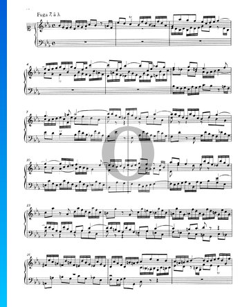 Fuga 7 en mi bemol mayor, BWV 876 Partitura