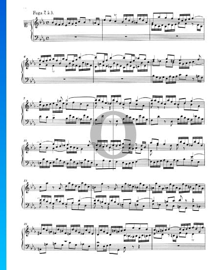 Fugue 7 Mi bémol Majeur, BWV 876 Partition