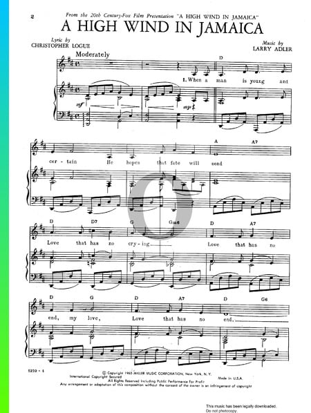 A High Wind In Jamaica Musik-Noten