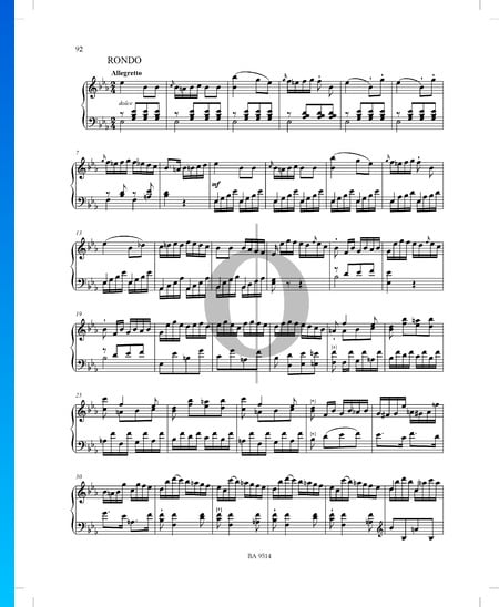 Sonate Es-Dur Nr. 3, Op. 53 P. XII: 43: 2. Rondo Musik-Noten