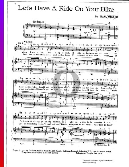 Let's Have A Ride On Your Bike Sheet Music