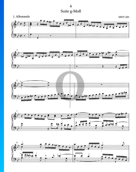 Suite No. 6 en Sol mineur, HWV 439: 1. Allemande