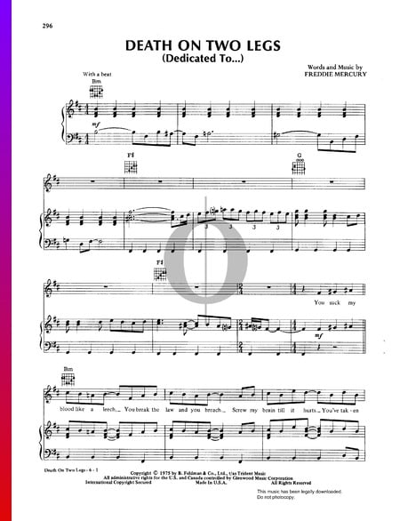 Death On Two Legs (Dedicated To...) Musik-Noten