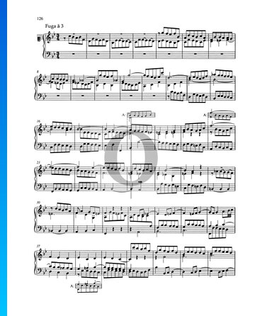 Fuga en si bemol mayor, BWV 890 Partitura
