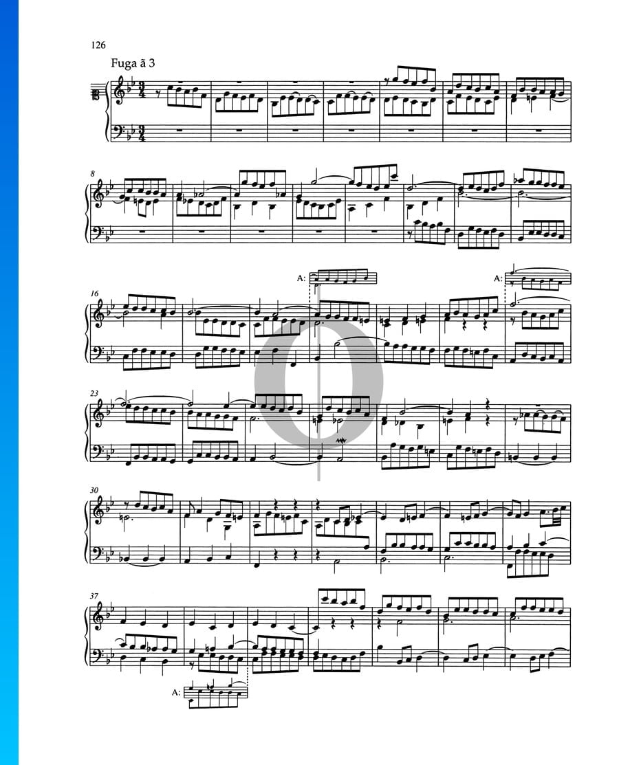 Fugue B-flat Major, BWV 890 (Johann Sebastian Bach) Piano Sheet Music ...