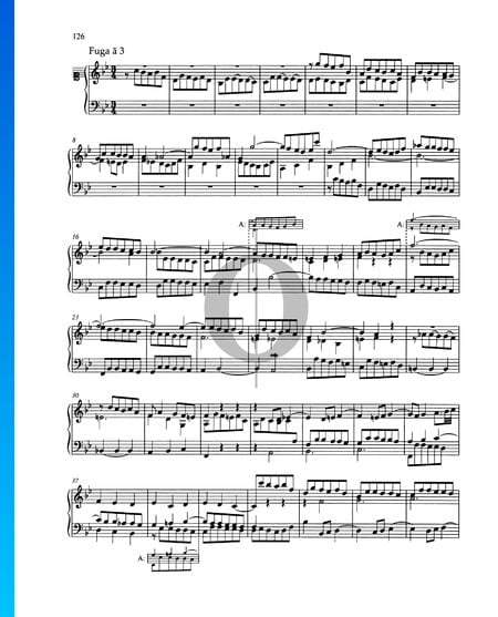 Fugue en Si bémol Majeur, BWV 890 Partition