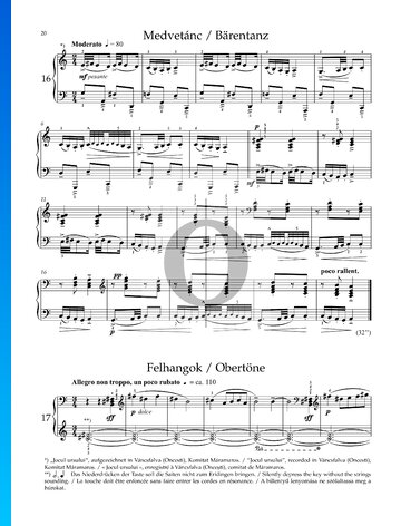 Mikrokosmos Sz. 107 Vol. 4: No. 102 Harmonics Sheet Music