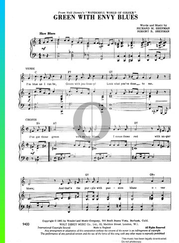 Green With Envy Blues Sheet Music