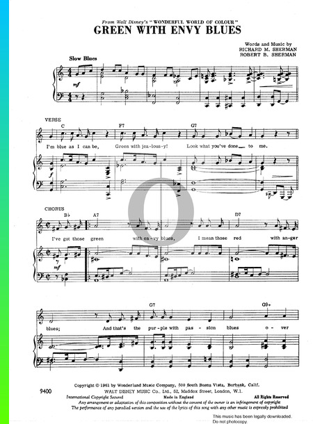 Green With Envy Blues Musik-Noten