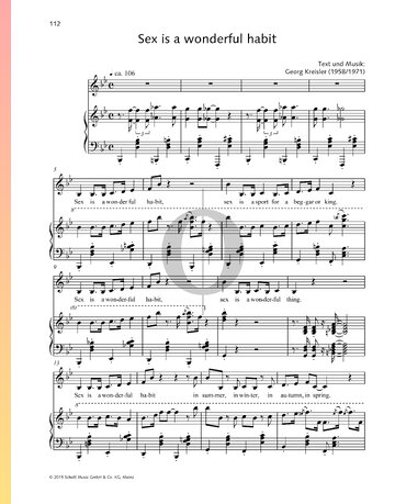 Sex is a wonderful habit Sheet Music