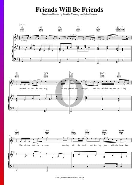 Friends Will Be Friends Musik-Noten