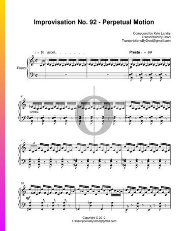 Improvisation No. 92 - Perpetual Motion Sheet Music