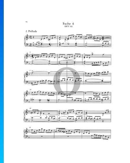Englische Suite Nr. 6 d-Moll, BWV 811: 1. Prélude Musik-Noten