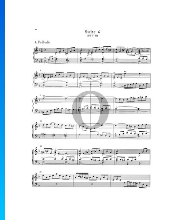 Suite inglesa n.º 6 en re menor, BWV 811: 1. Preludio Partitura