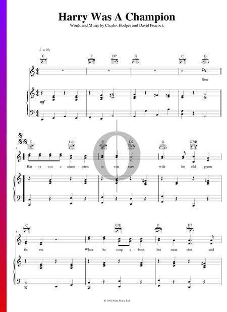 Harry Was A Champion Sheet Music
