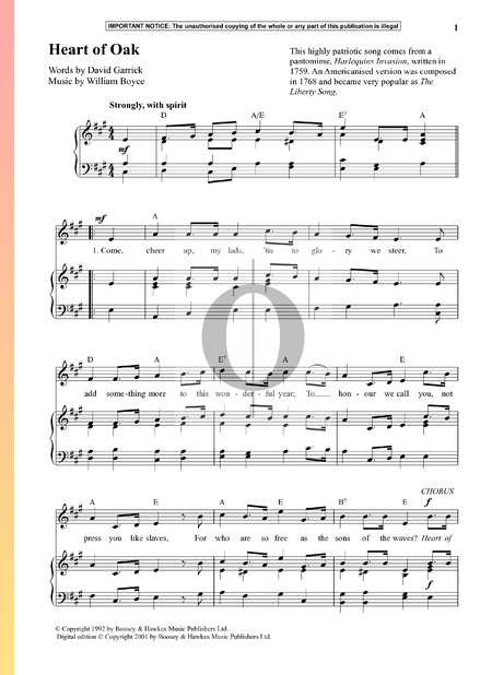 Heart Of Oak Partitura
