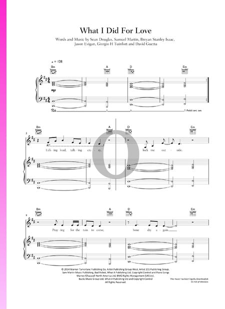 What I Did For Love Sheet Music