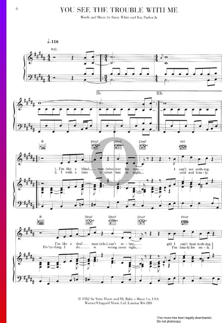 You See The Trouble With Me Musik-Noten