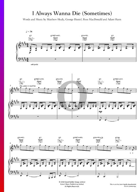 I Always Wanna Die (Sometimes) Musik-Noten