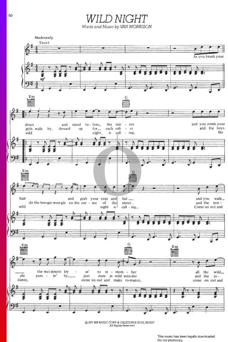 Wild Night Musik-Noten