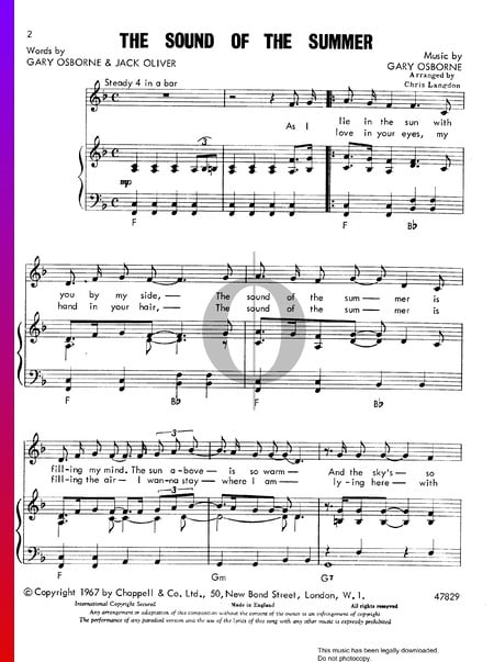 The Sound Of The Summer Musik-Noten