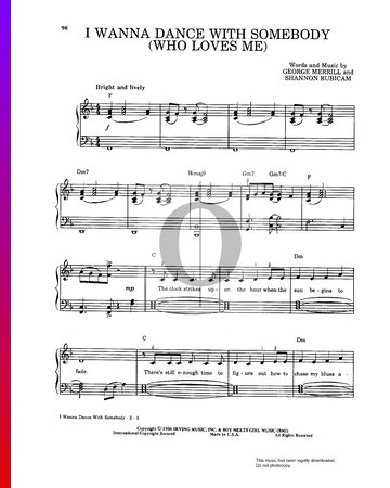 I Wanna Dance With Somebody (Who Loves Me) Sheet Music