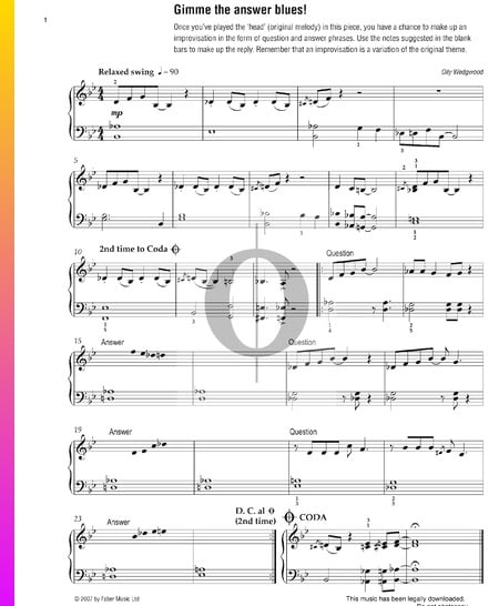 Gimme The Answer Blues Musik-Noten