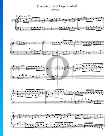 Prelude 20 A Minor, BWV 865 Spartito