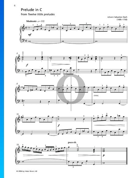 Prélude en Do Majeur, BWV 939 Partition