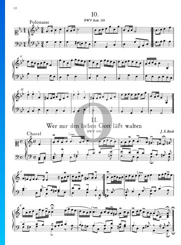Wer nur den lieben Gott lässt walten, BWV 691 Sheet Music