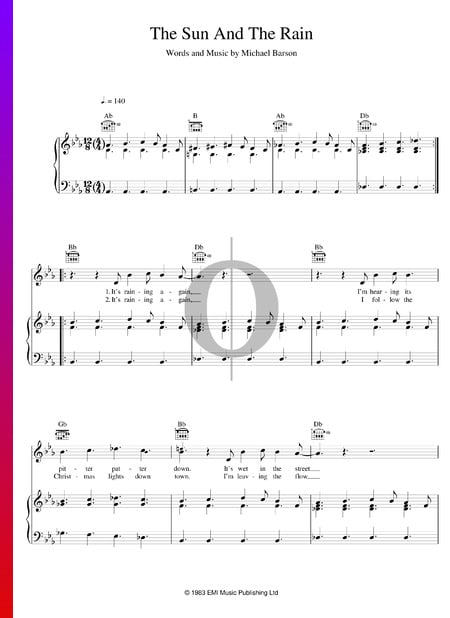 The Sun And The Rain Musik-Noten