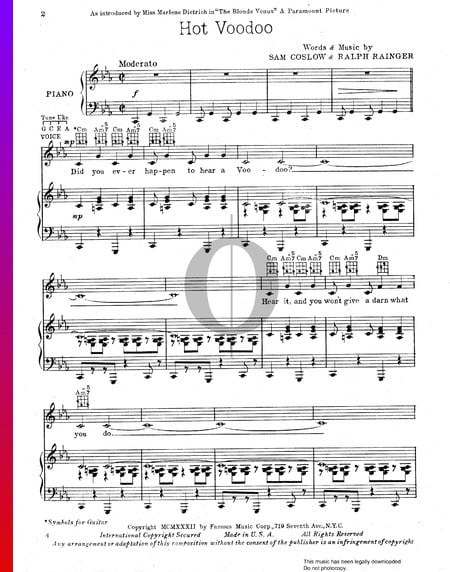Hot Voodoo Sheet Music