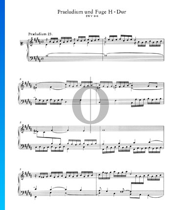 Partition Prélude 23 Si Majeur, BWV 868