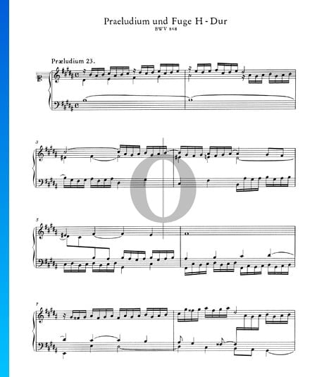 Prelude 23 B Major, BWV 868 Sheet Music