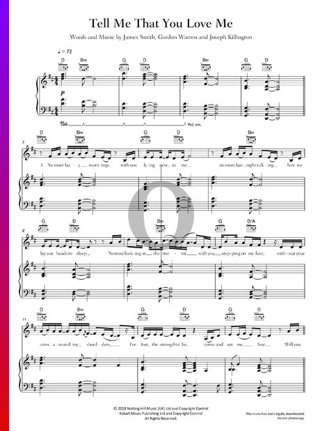 Tell Me That You Love Me Musik-Noten