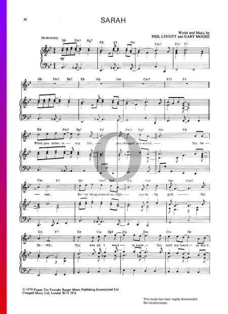 My Sarah Sheet Music