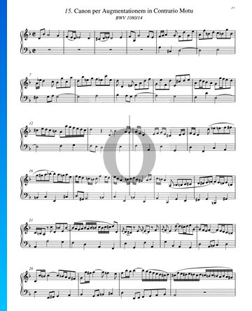 Partition Canon per Augmentationem en Contrario Motu, BWV 1080/14