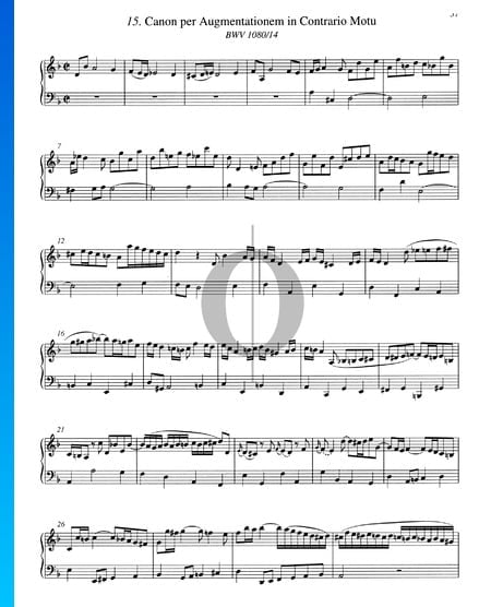 Canon per Augmentationem in Contrario Motu, BWV 1080/14 Musik-Noten