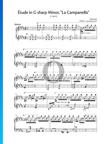 Etüde gis-Moll, S. 141/3 (La Campanella) Musik-Noten