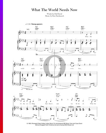 What The World Needs Now Is Love Sheet Music