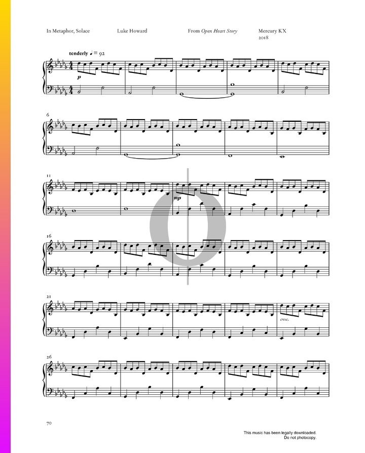 In Metaphor, Solace (Luke Howard) Piano Sheet Music - OKTAV