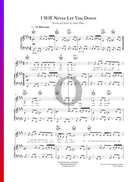 I Will Never Let You Down Musik-Noten