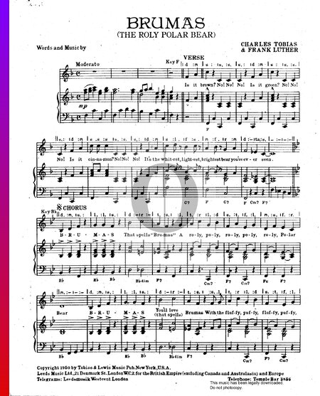 Brumas (The Roly Polar Bear) Sheet Music