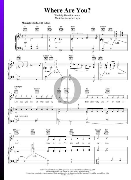 Where Are You Musik-Noten